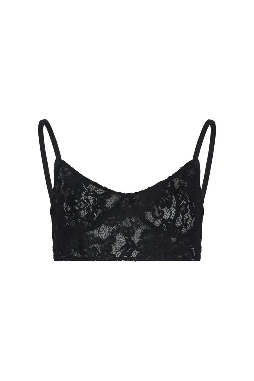 ALEXA Black Longline Lace Bralet - Image 7