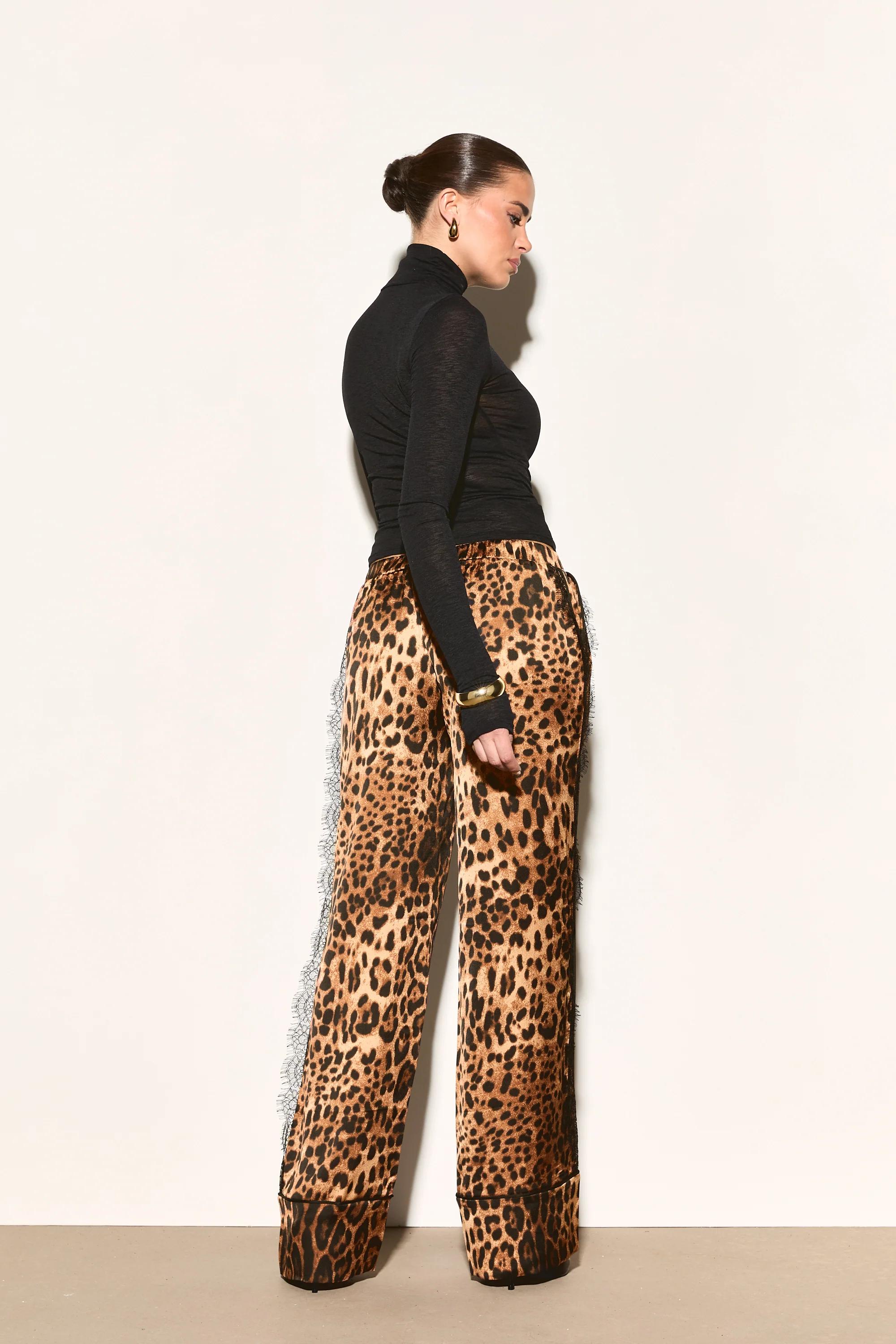 ARELA Leopard Satin Trousers - Image 4