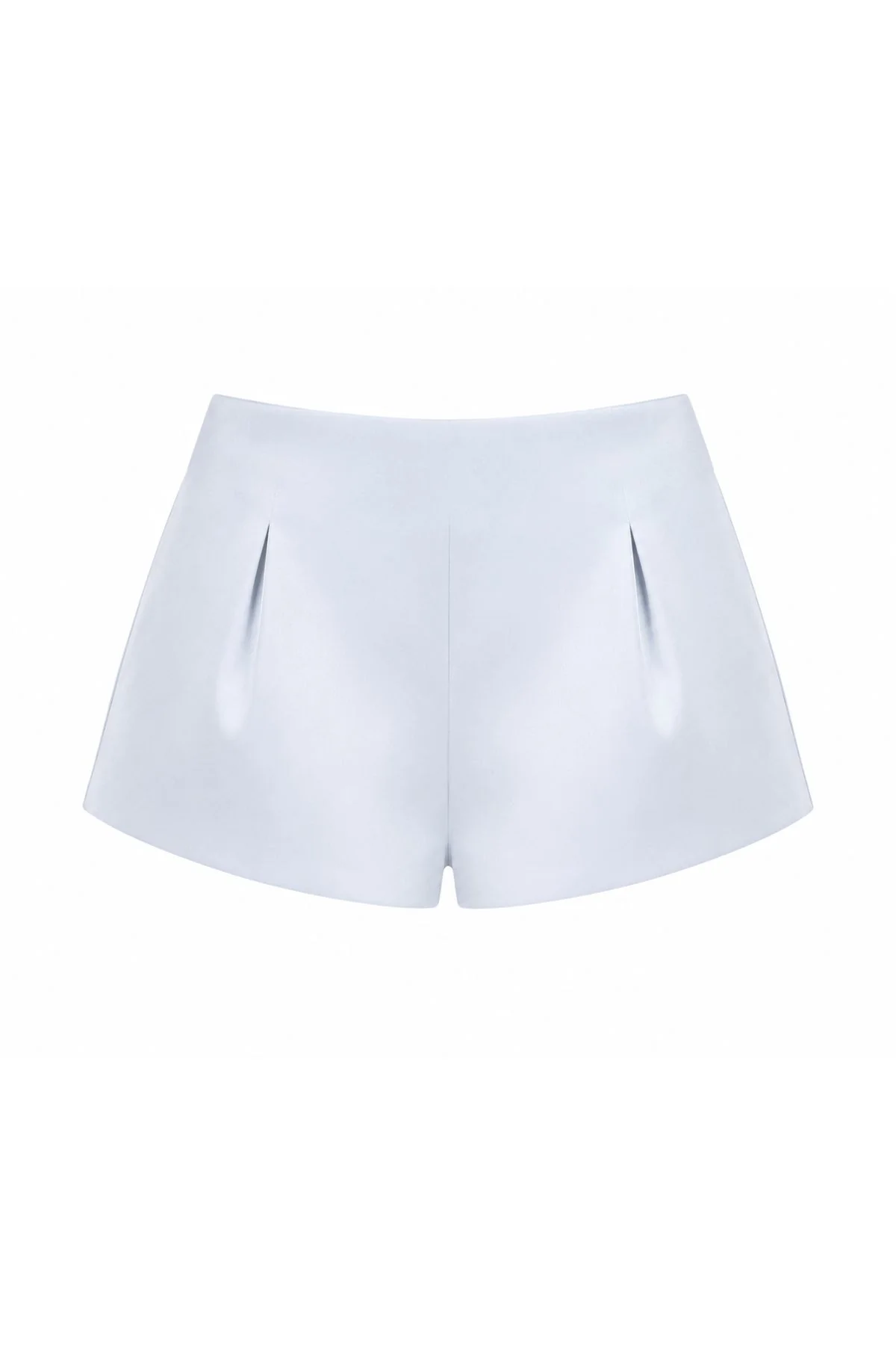 CINZIA Blue Bonded Satin Shorts - Image 8