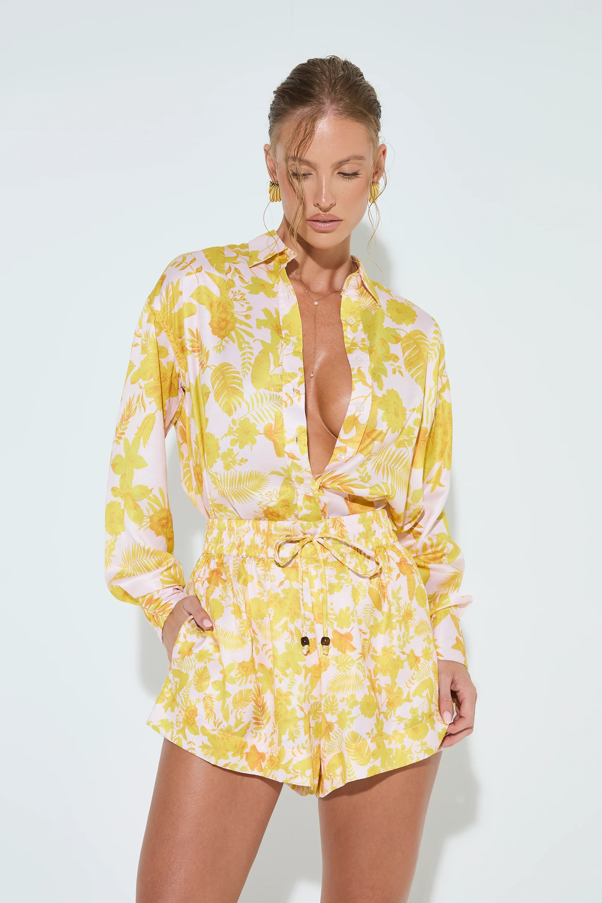 CITRUS FLORALS Long Sleeve Printed Shirt - Image 3
