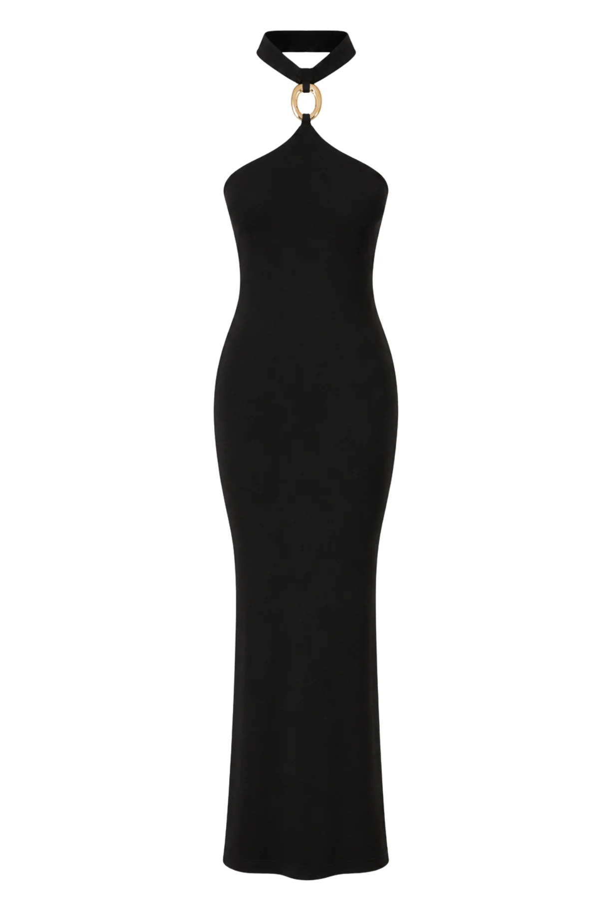 ELMAH Black Trim Detail Knit Maxi Dress - Image 9