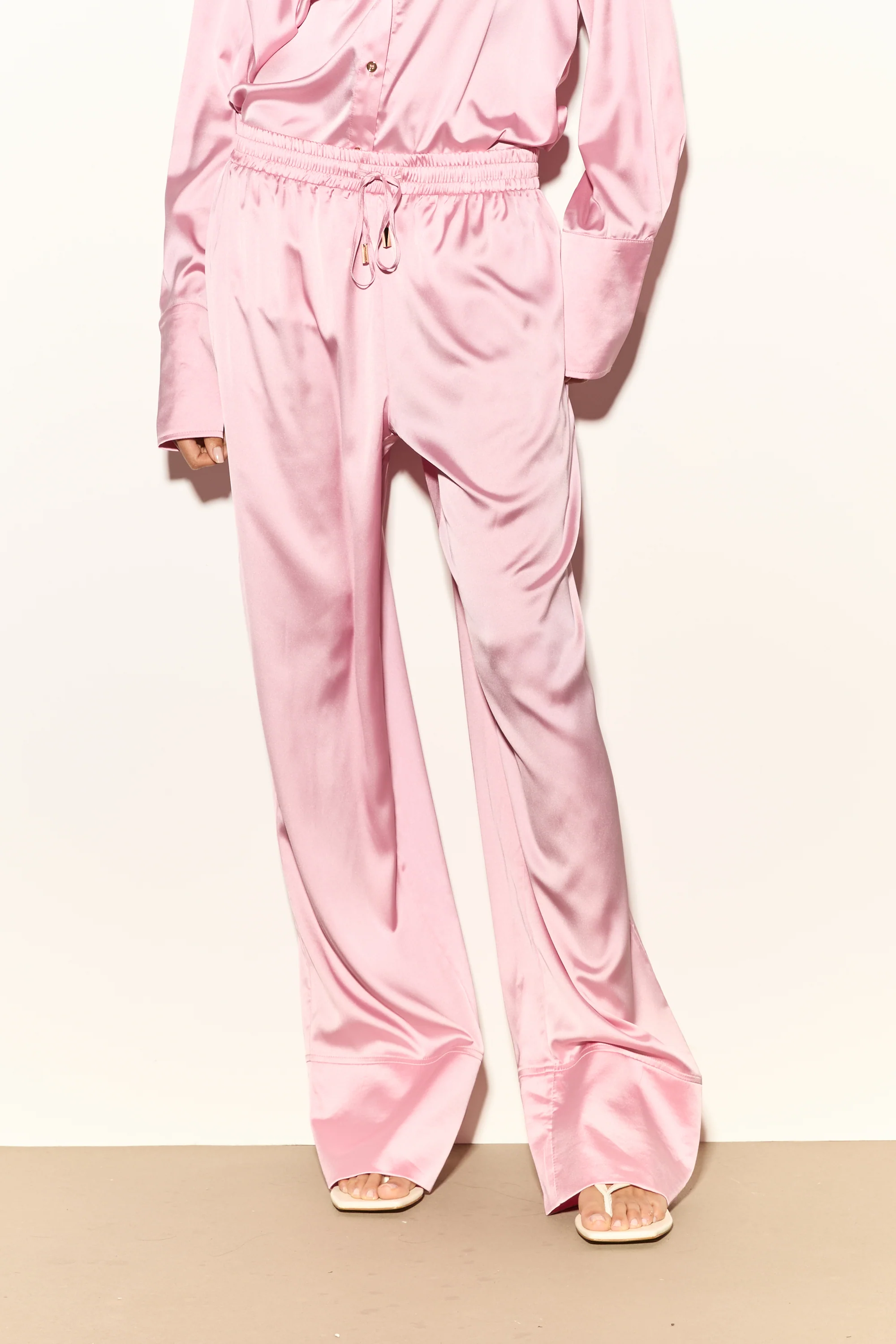 FLEUR Pink Satin Trouser - Image 5