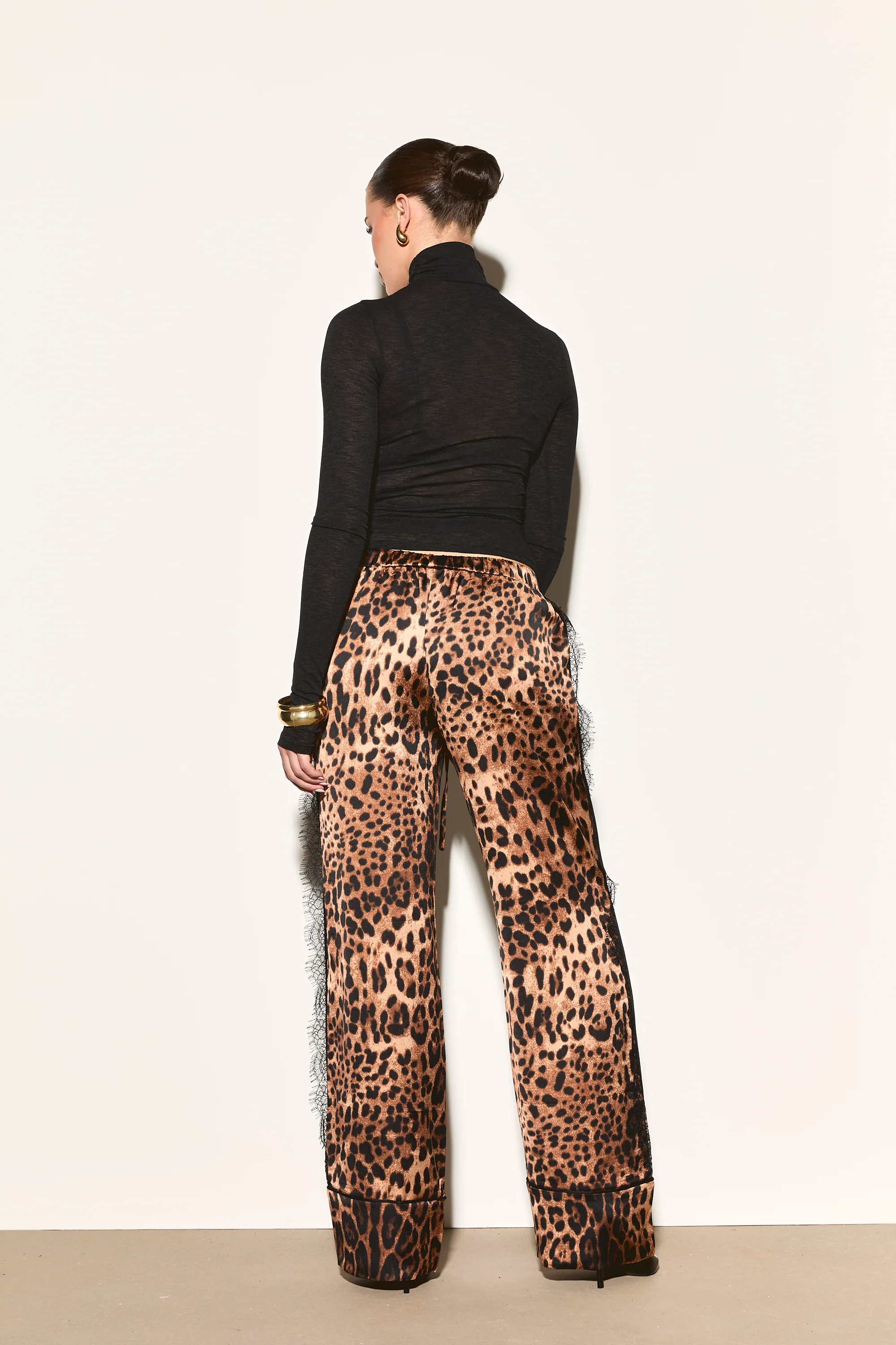 GINA Black Fine Knit High Neck Top - Image 4