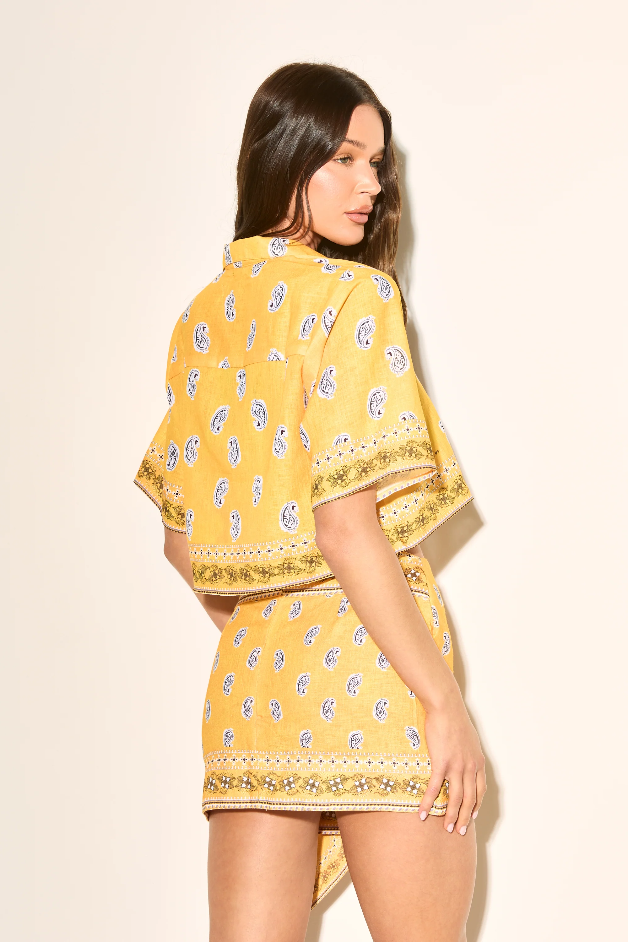 GOLDEN HOUR Yellow Cropped Shirt - Image 5