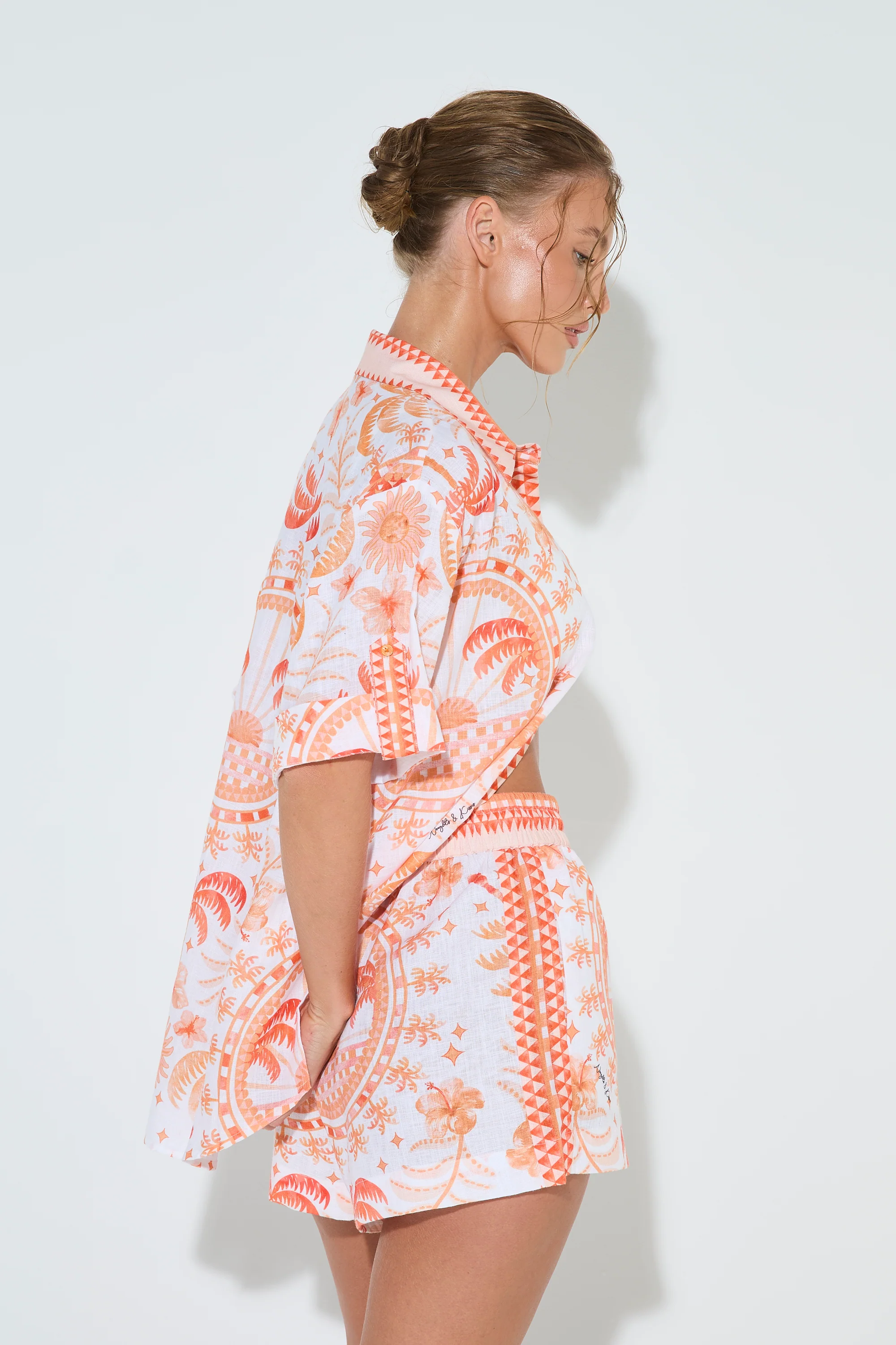 HIBISCUS ORANGE Printed Shorts - Image 6