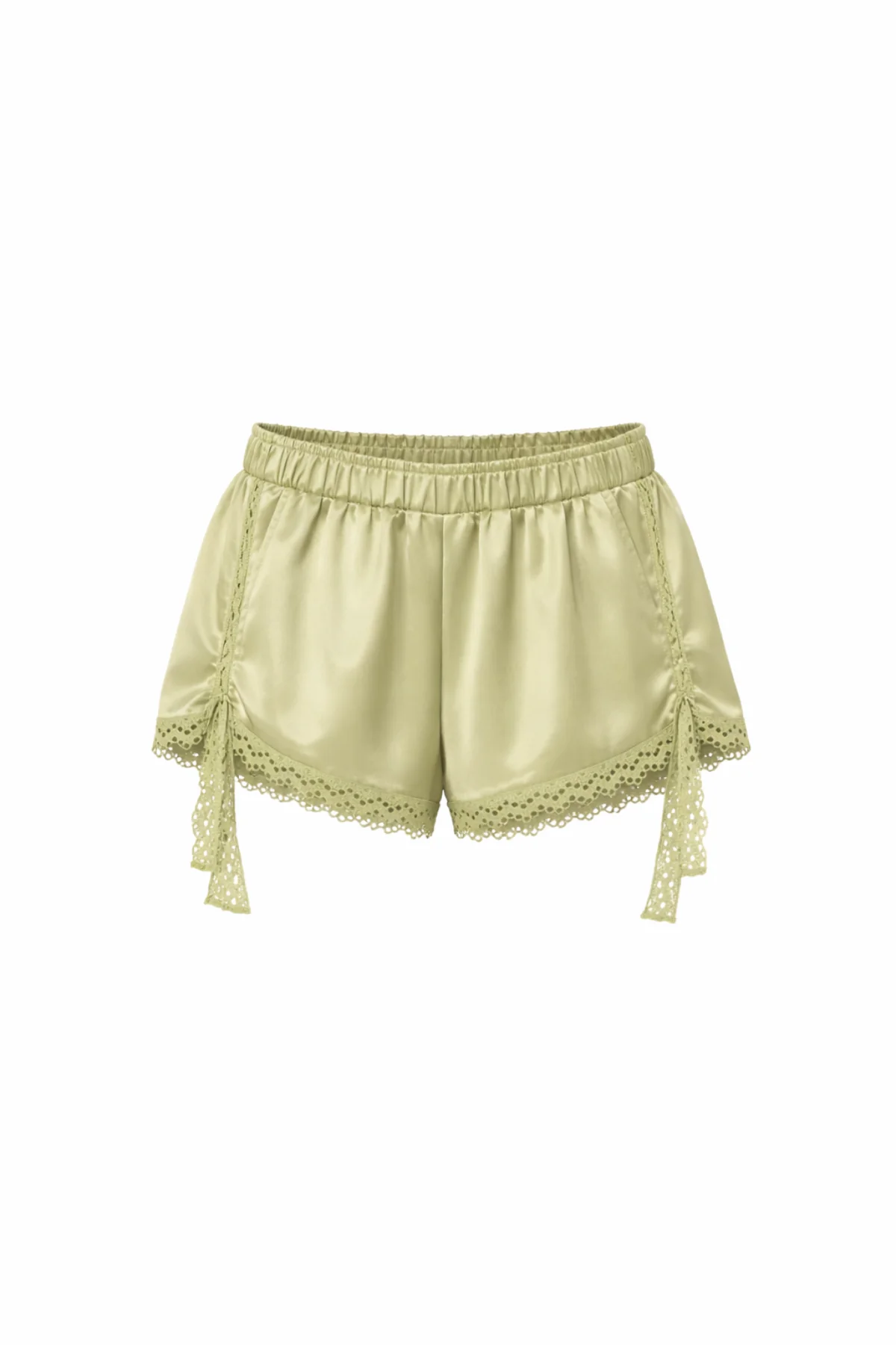 ILARA Olive Crochet Trim Shorts - Image 7