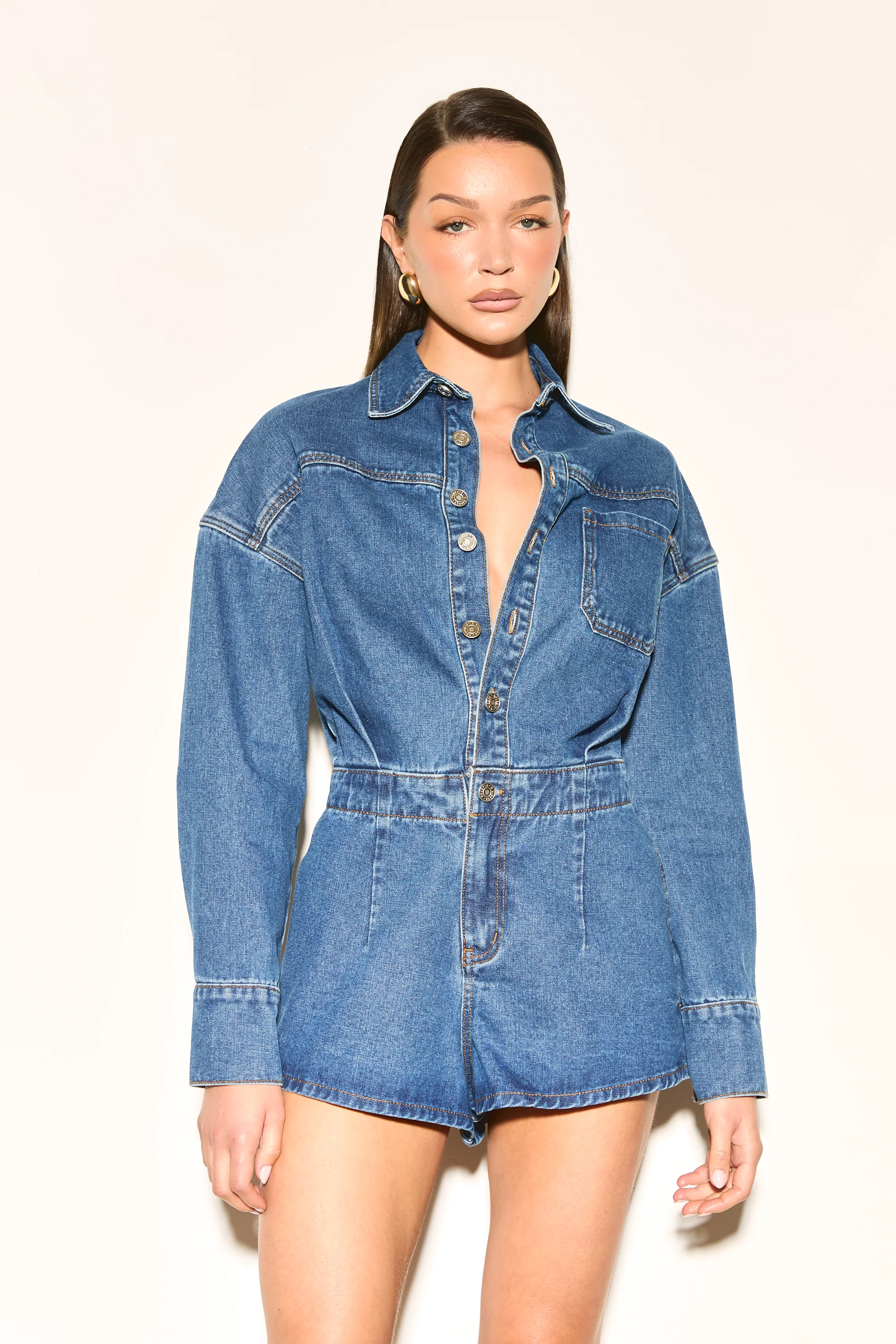 KEONI Blue Denim Playsuit - Image 4