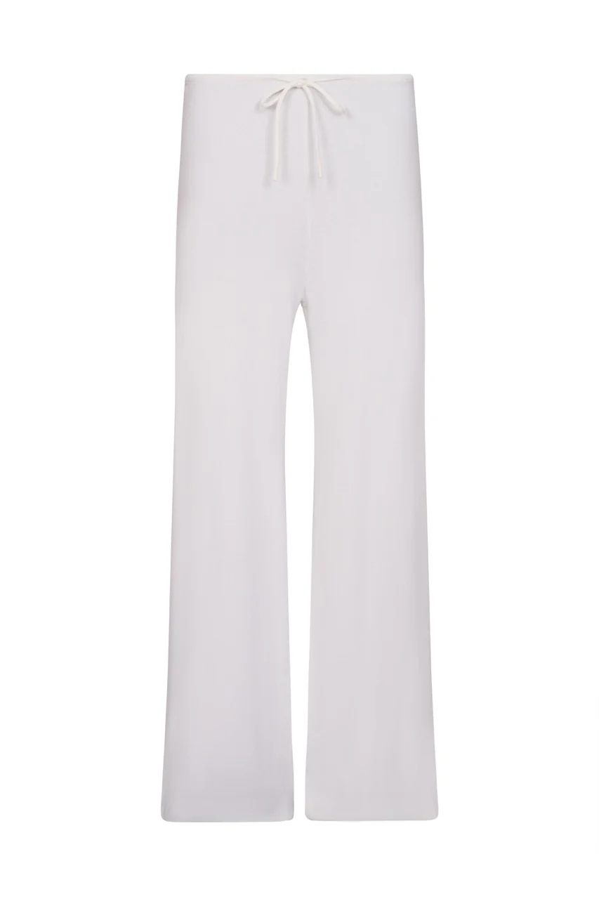 KIKKI White Ribbed Knit Trousers - Image 6