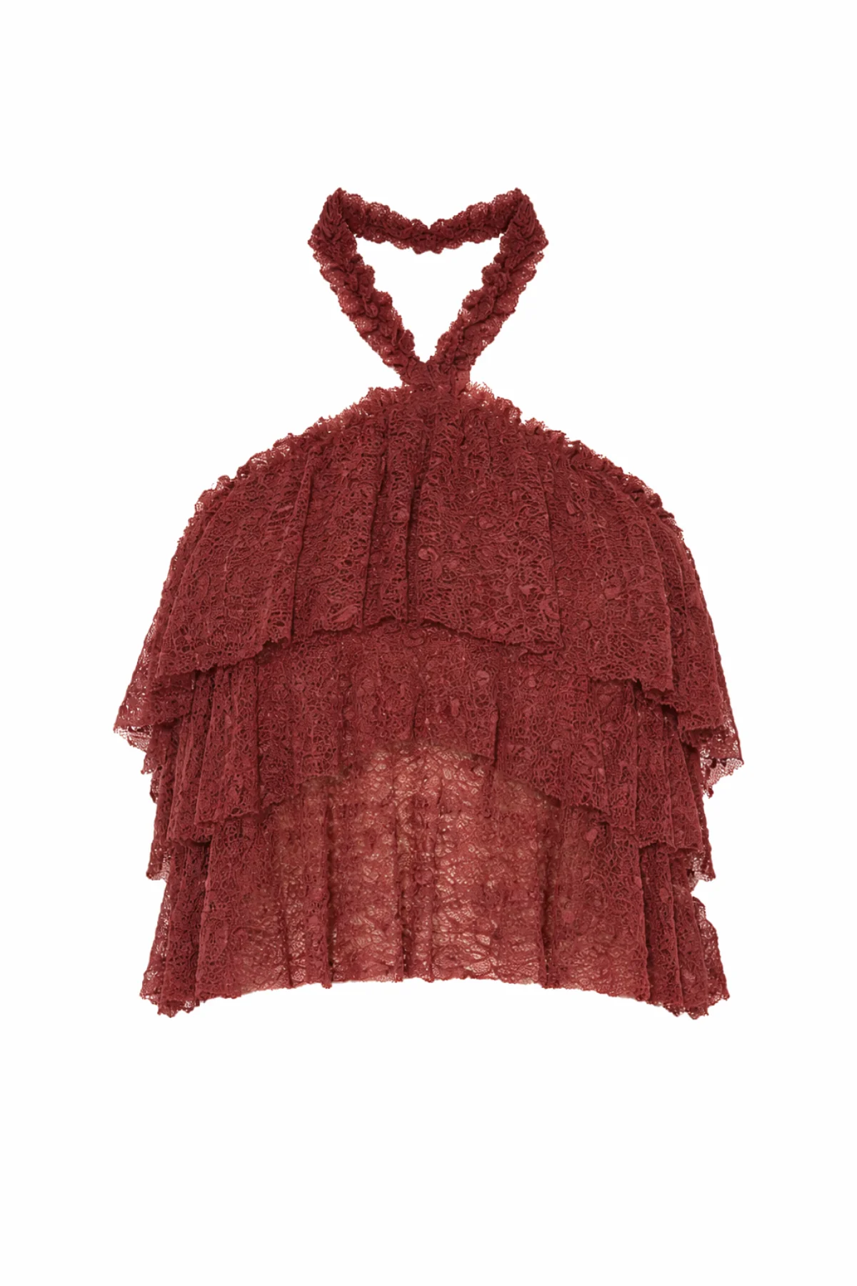 LIRA Brown Lace Halter Top - Image 6