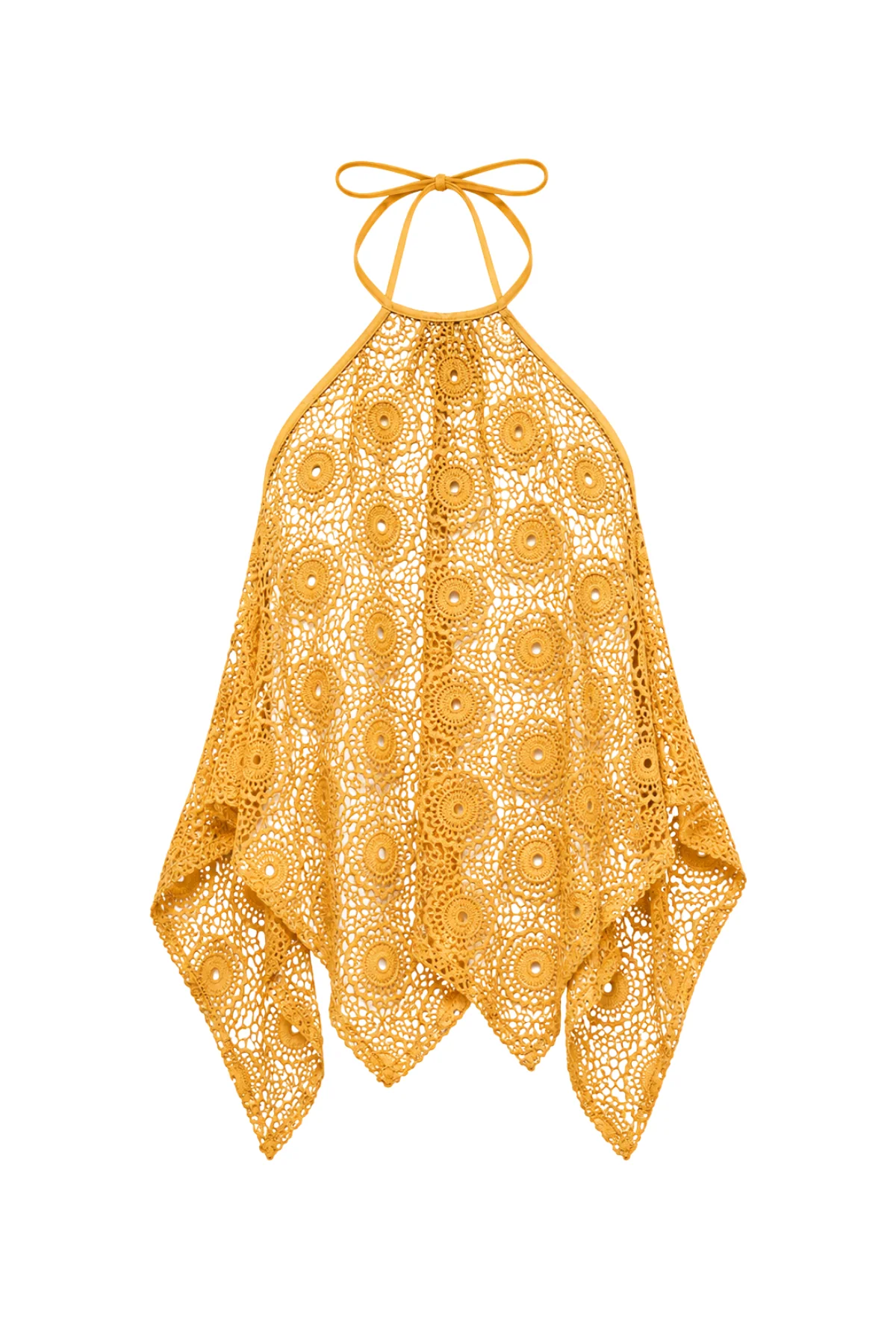 LOREN Mustard Crochet Halter Top - Image 6