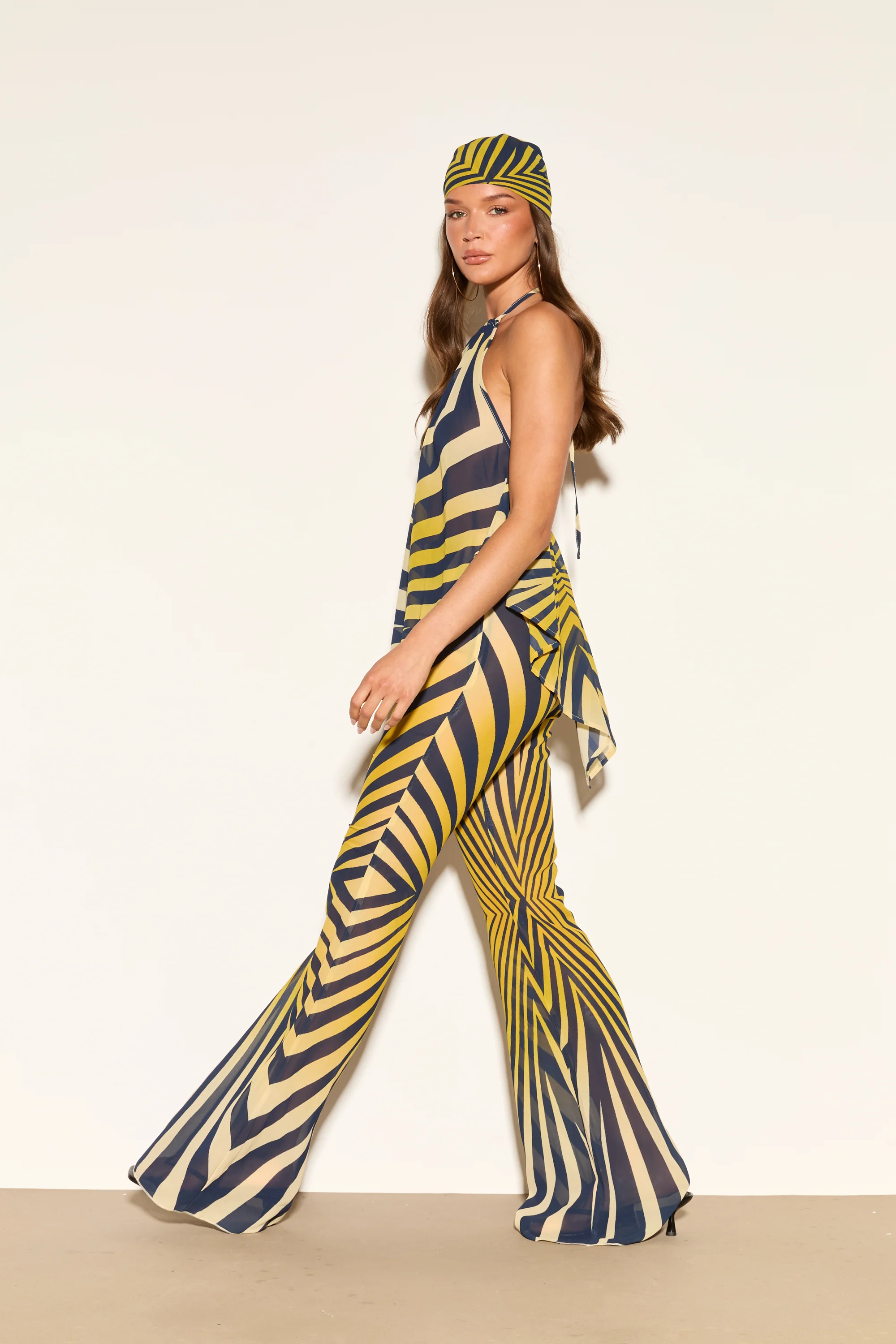 LUCILLE Zebra Print Chiffon Trousers - Image 4