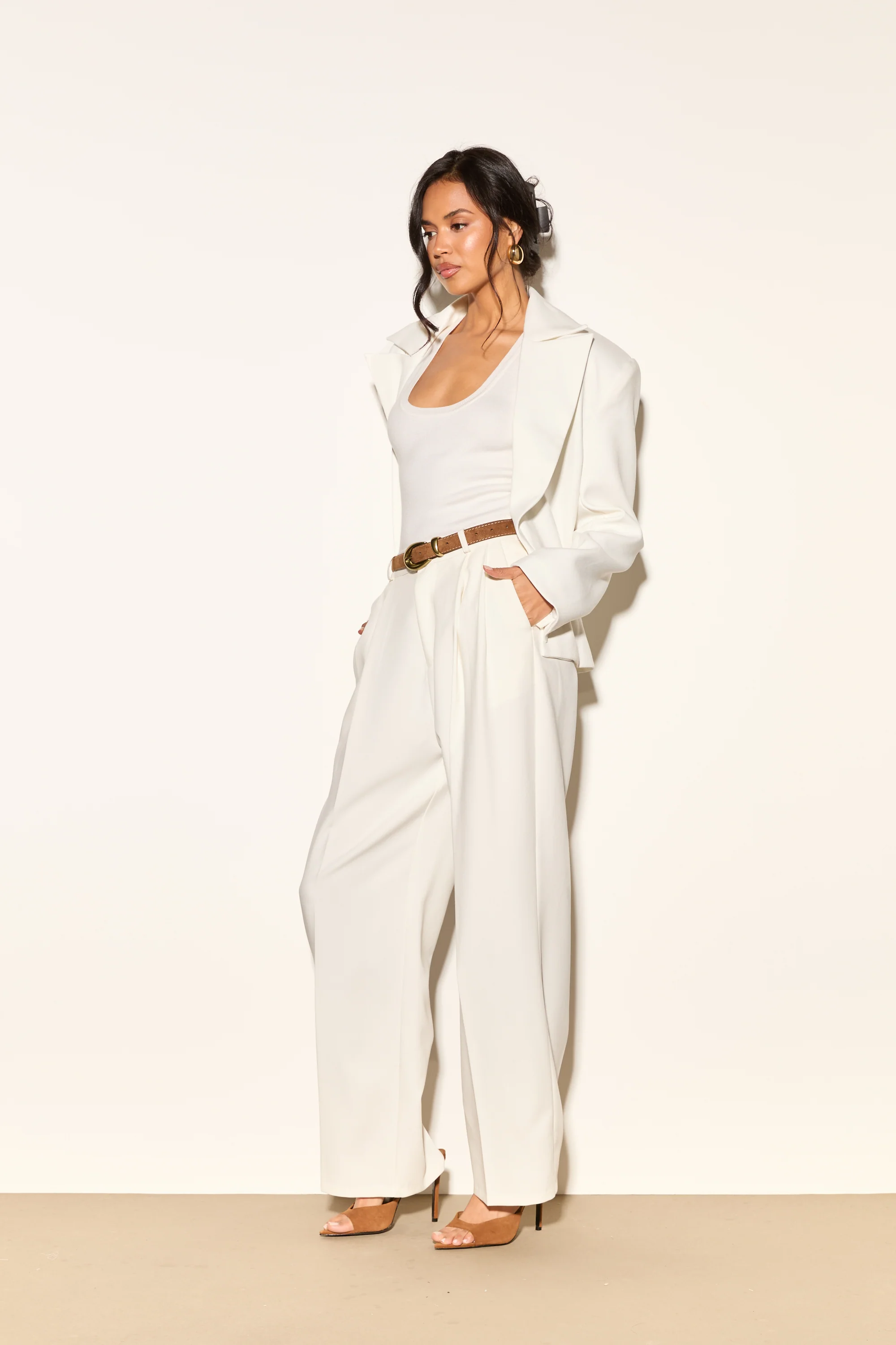 MARCI White Tailored Trousers - Image 3