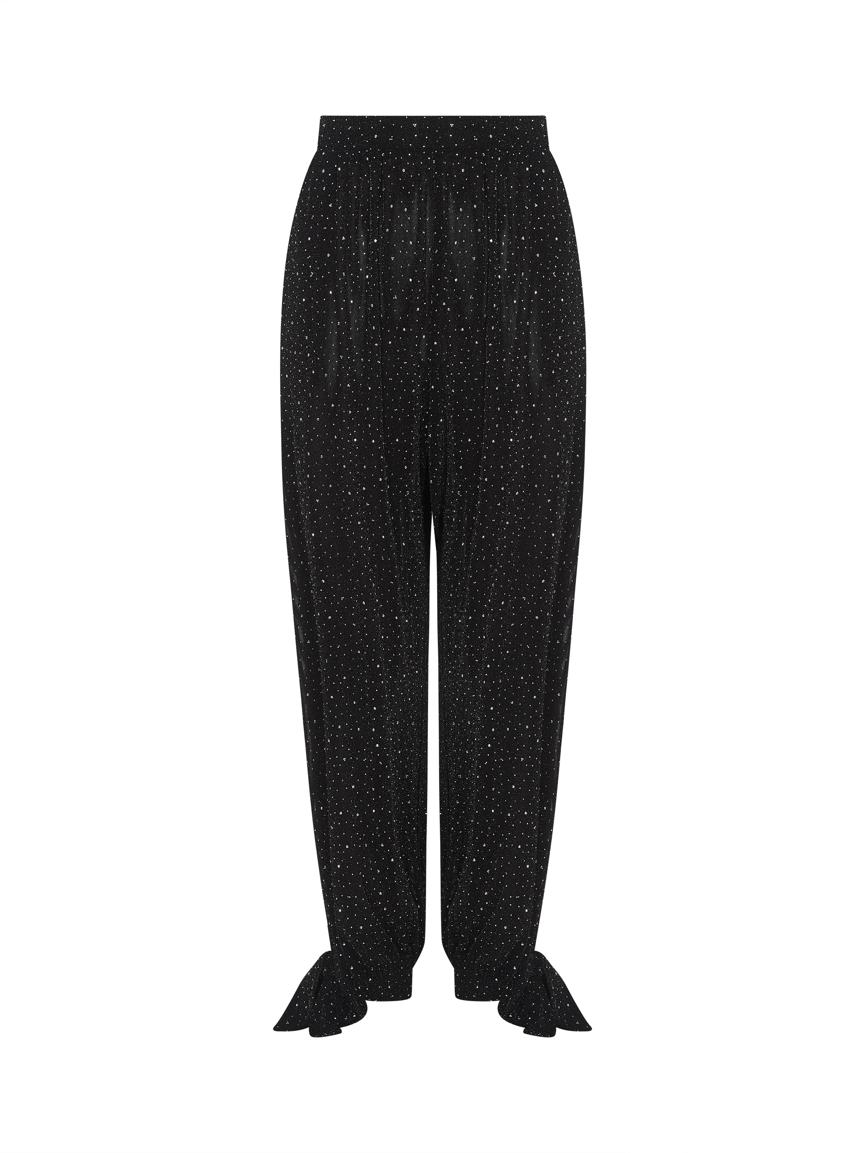 MILA Black Glitter Balloon Trousers - Image 7