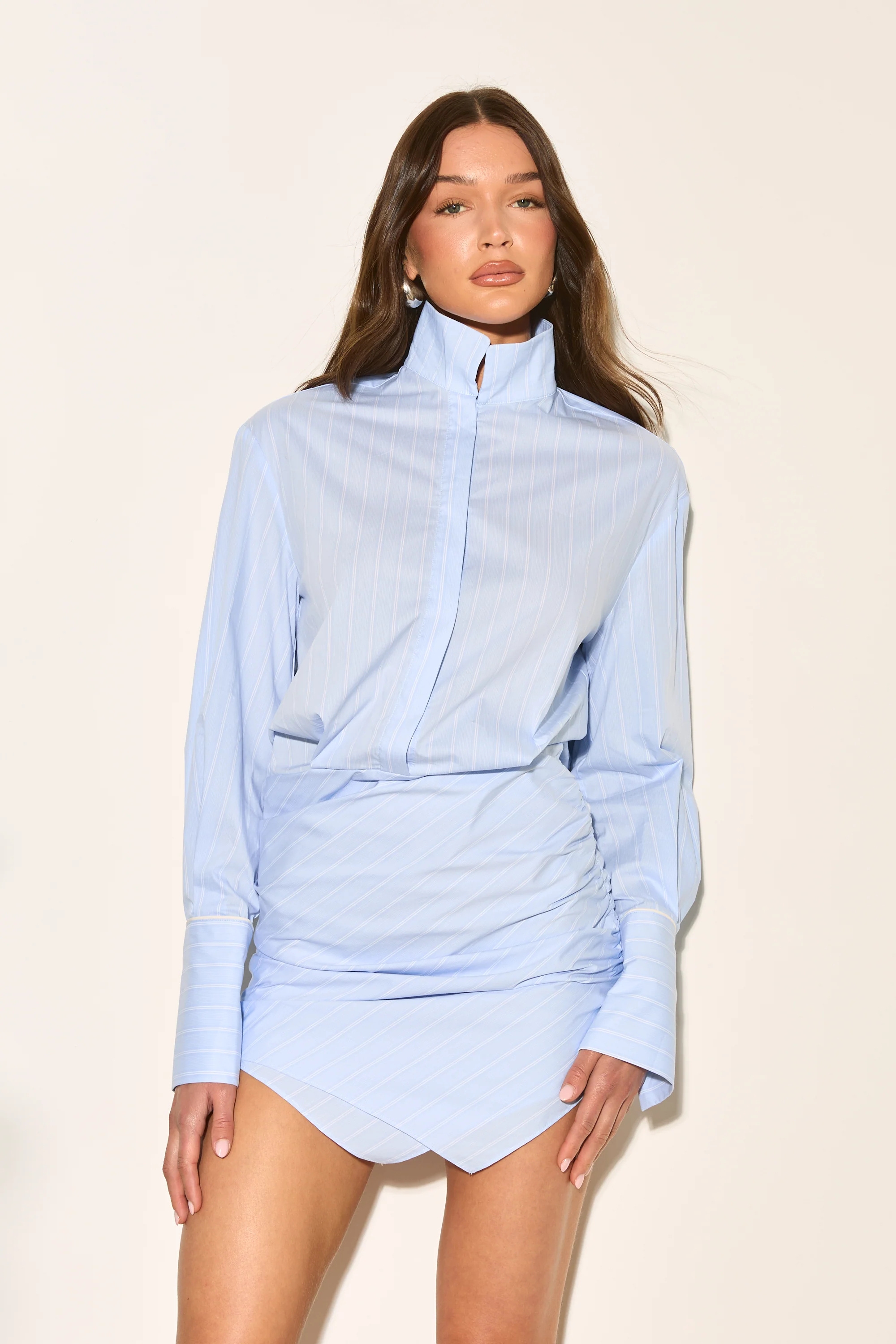 MISCHA Blue Striped Shirt Dress - Image 2