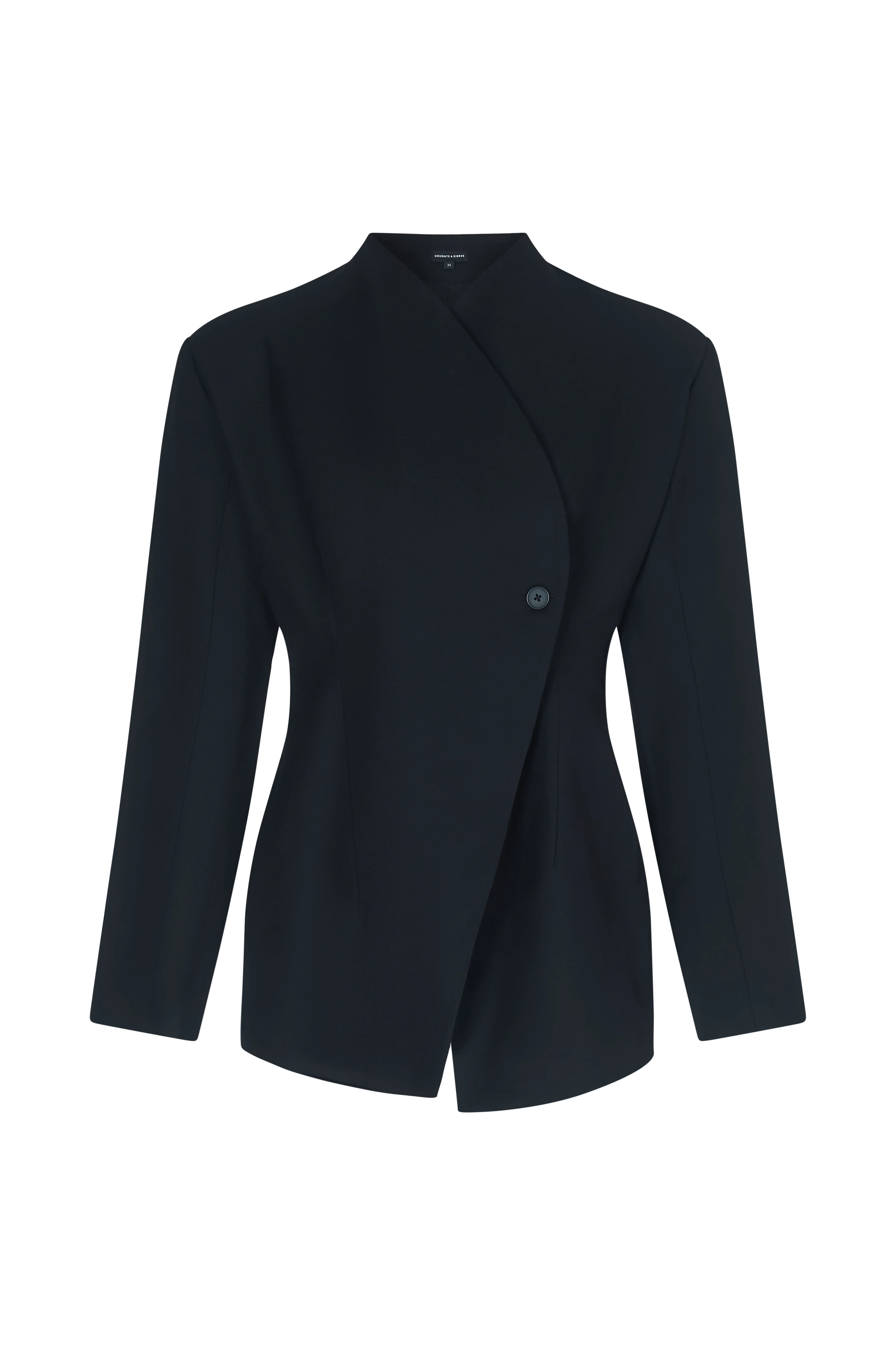 NAIA Black Wrap Over Collarless Blazer - Image 9