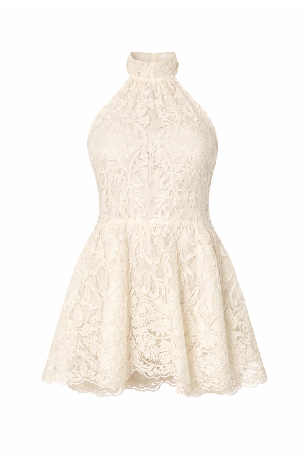 THEA Cream Lace Halter Dress - Image 7