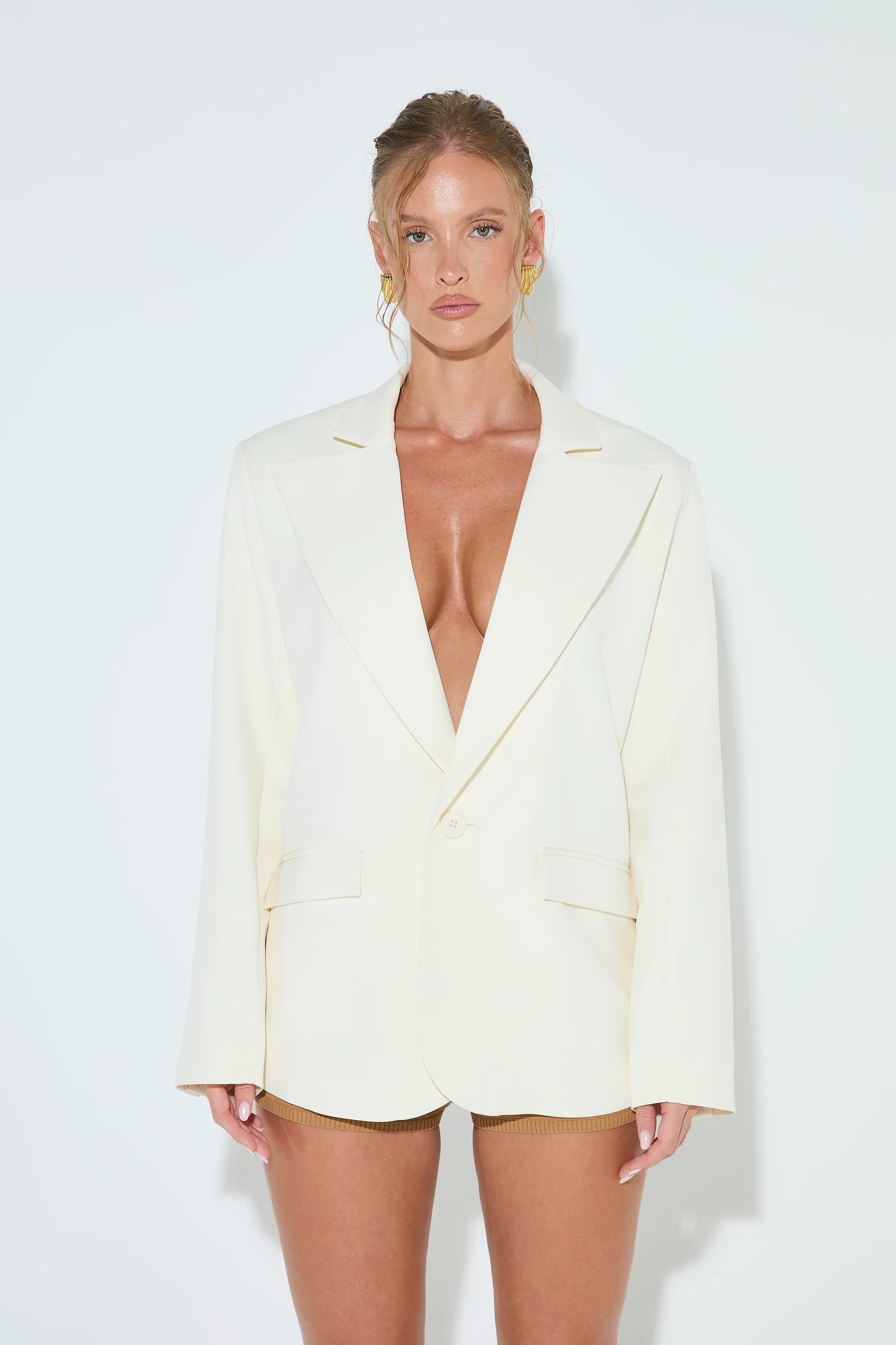 RAYE Cream Oversized Blazer