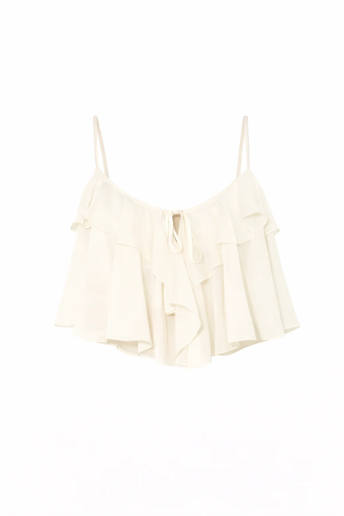 SABINA Cream Ruffle Cami - Image 6