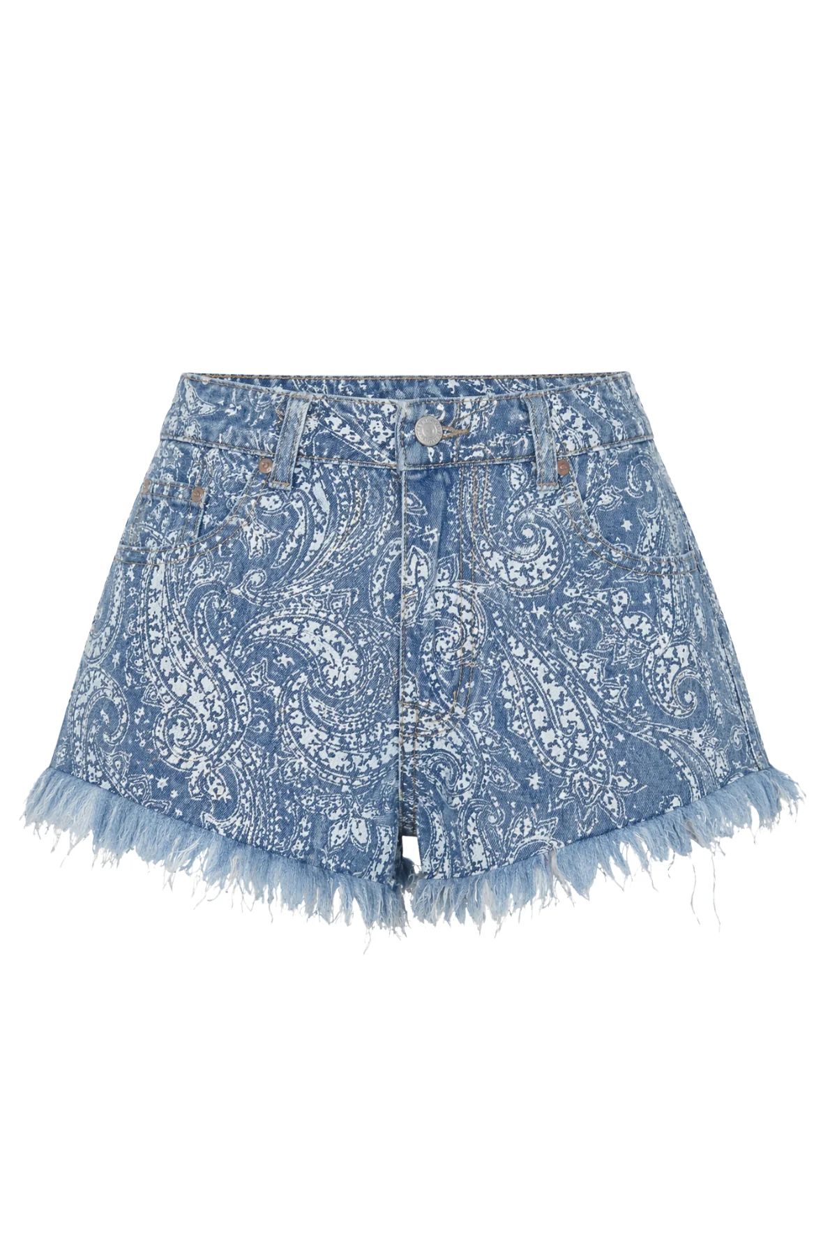 SASKIA Paisley Print Denim Shorts - Image 8