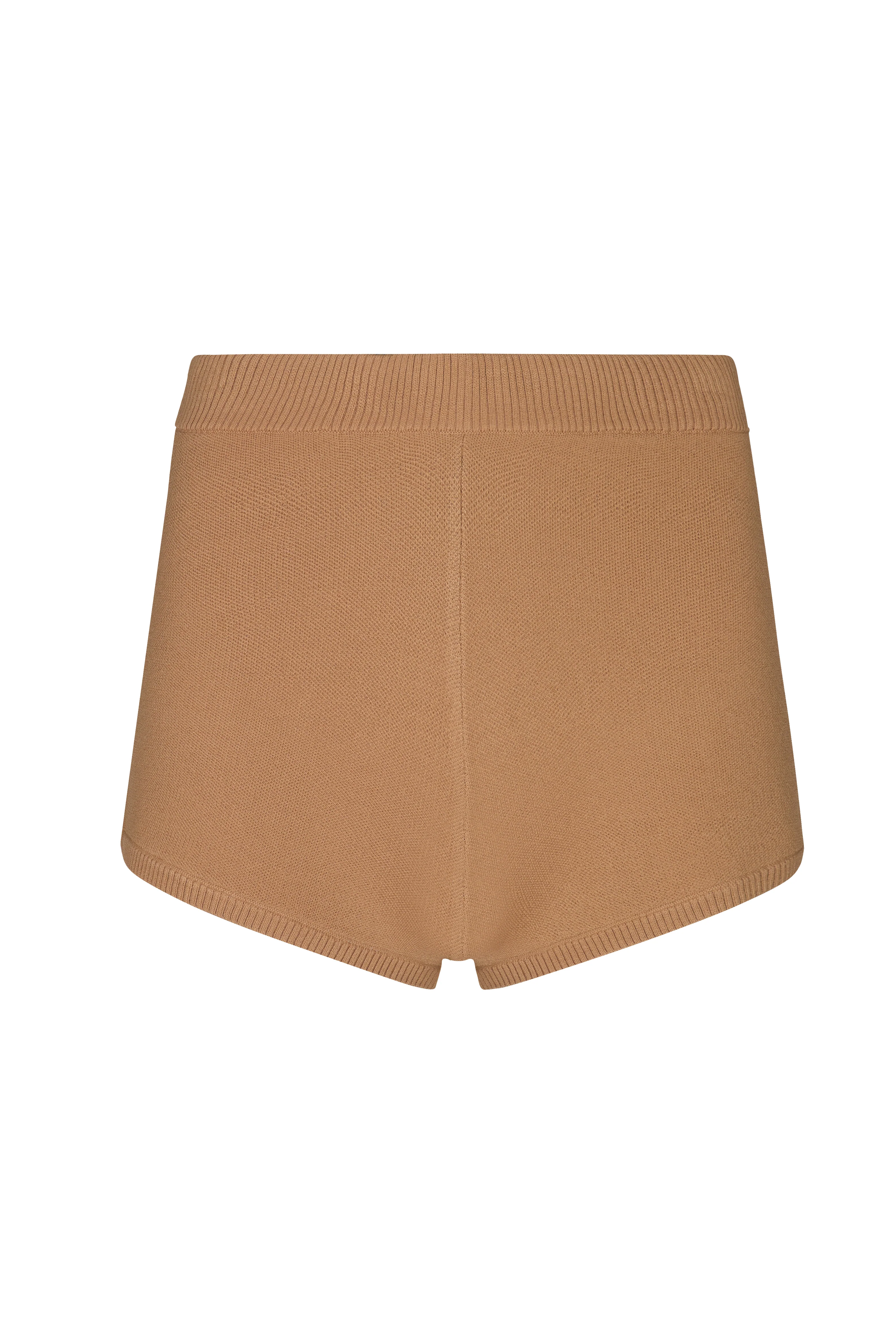VALERIA Tan Knit Shorts - Image 4